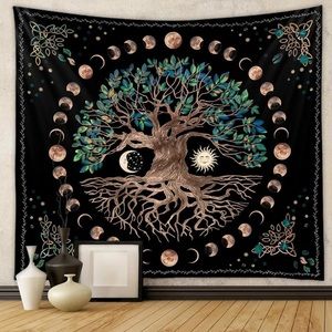 New Mysterious Tree of Life Mushroom Forest Tapestry Wall Hang Bohemian Decor